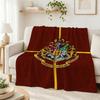 Hogwarts School Crest Flannel Blanket Comfortable Skinfriendly Fleece Blanket For Office Sofa Home Party Decor Memorial Gift