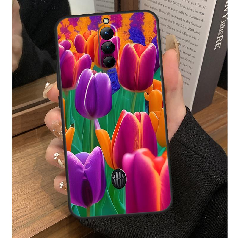 

Tulip Flower Case For Nubia Red Magic 8S 9S Pro Plus 6S 7S 6 7 Pro 6R 5G RedMagic 9 8 10 Pro Plus Coque Red Magic 10 Pro