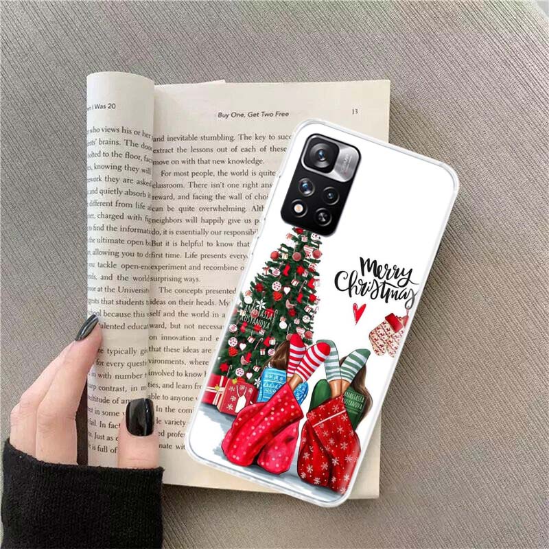Luxury Christmas Girl Phone Case For Xiaomi Poco X4 F4 GT X3 NFC X5 X6 X7 Pro 5G M5 M5S M3 F5 Mi F6 F3 F2 F1 Cover Coque Fundas