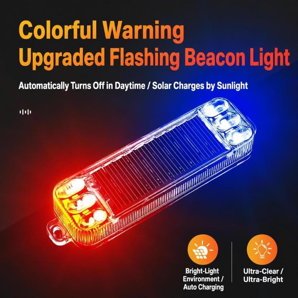 Wireless Tail Flashing Light Solar Powered Anti Collision Safety Light Night Use
