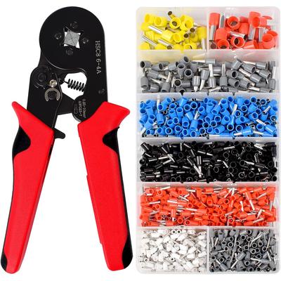 Zestaw Szczypiec Zaciskowych do Końcówek Kablowych Narzędzia Zapadkowe ze Złączkami Końcowymi AWG24-10 złącza przewodów