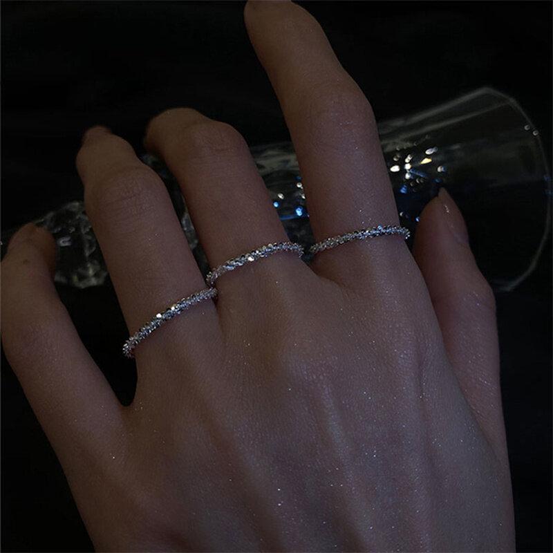 Inel cu zircon Inele de oțel inoxidabil cu zirconiu clasic Moda de lux Femei Inele cu personalitate Fete Norocoase Cadouri pentru petrecere de nuntă