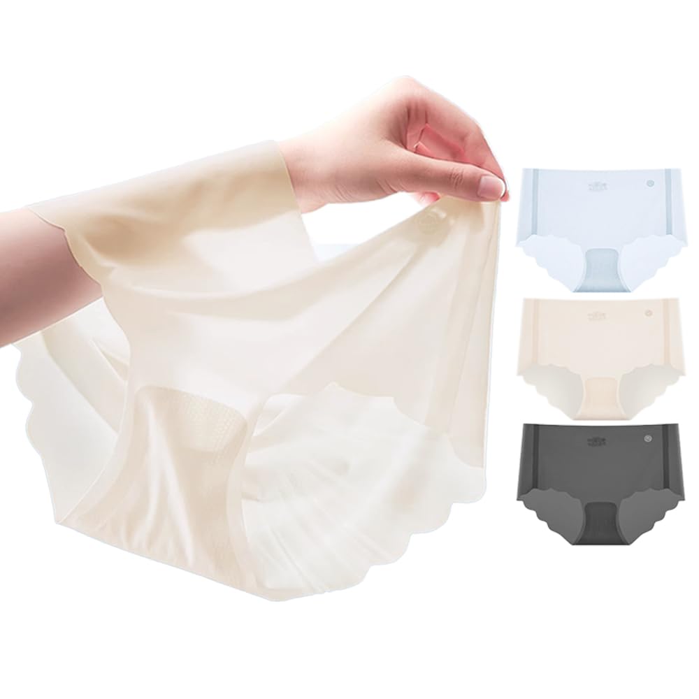 

Cooling Seamless Panties for Seamless Cotton Comfortable and Available in M and L 3 and Beige and [EOOPLUS] Ultra-thin, Women, Underwear,