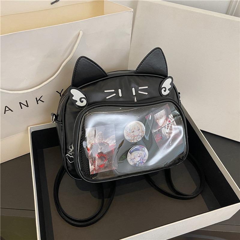 

YK Millennium Spice Girl Meow Meow Shoulder Bag Double Shoulder Comic Mechanical Cat Casual Commuter Handheld Messenger Bag No Badge Card