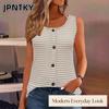 JPNTKY Women's Fashion Casual Sleeveless U-Neck Blouses & Shirts