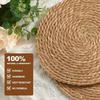 1pcs Natural Water Hyacinth Placemat Set Handwoven Heat Resistant Coasters for Bowls Cups Pots Table Decor Furniture Supplies