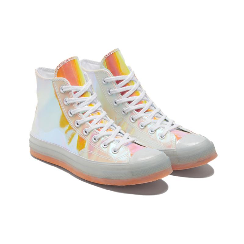 Converse 1970s hi vis iridescent Chuck Taylor All Star chameleon high-top canvas shoes unisex white