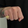 Punk Irregular Textured Square Rings For Men Gothic Geometric Metal Open Index Finger Rings Hiphop Street Jewelry Accessories