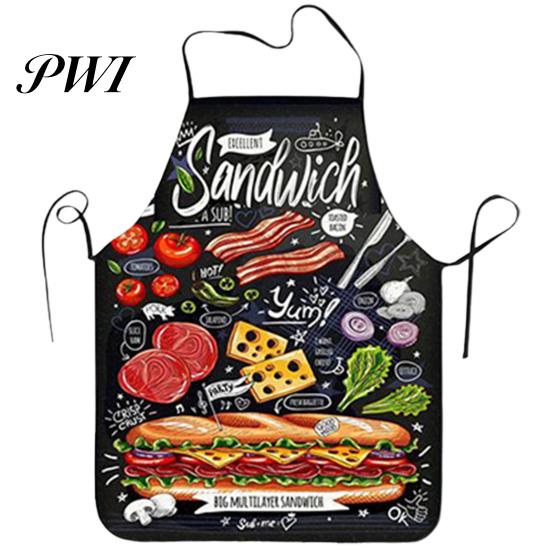 Baking Apron Cooking Sleeveless Comfortable Wearing Clear And Real Image Reusable Unisex Anti-stain Waterproof Polyester Pizza Pattern Kitchen