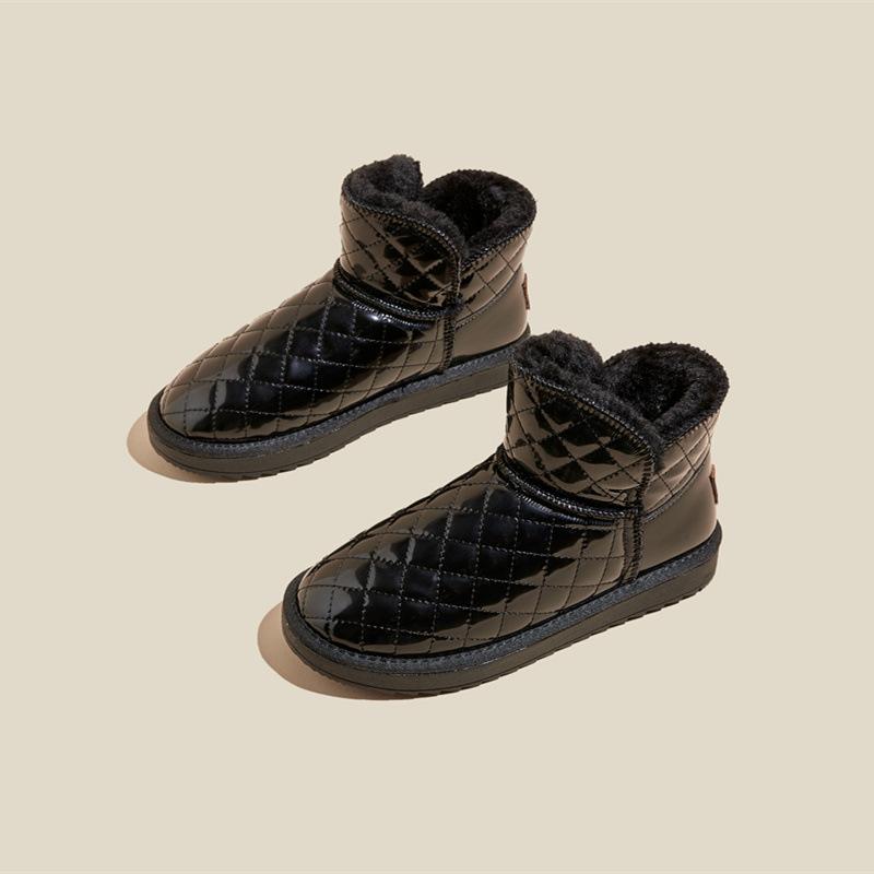 Thick-soled snow boots women's 2025 new waterproof and non-slip winter piled thickened warm and non-slip short tube heightening cotton shoes