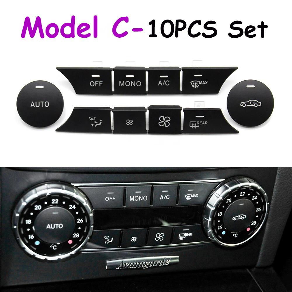 Bilinstrumentpanel Luftkonditionering AC Volym Värmare Temperatur Klimatkontroll Switch Knappar För Benz C GLK Klass C204 X204