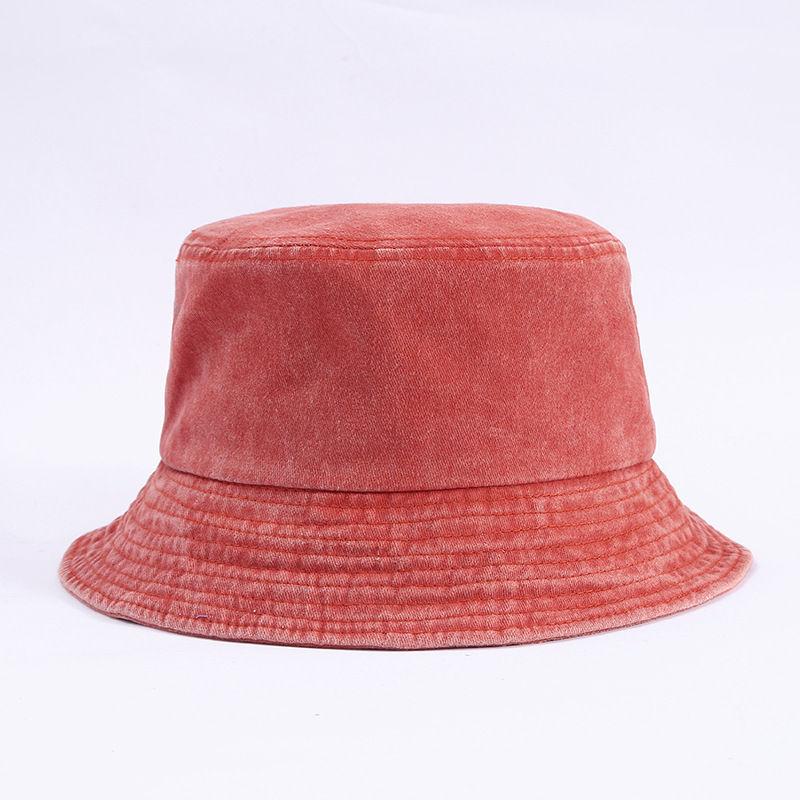 Stonewashed Cotton Bucket Hat Sun Protection Breathable Beach Holiday Fisherman Hats Casual Caps