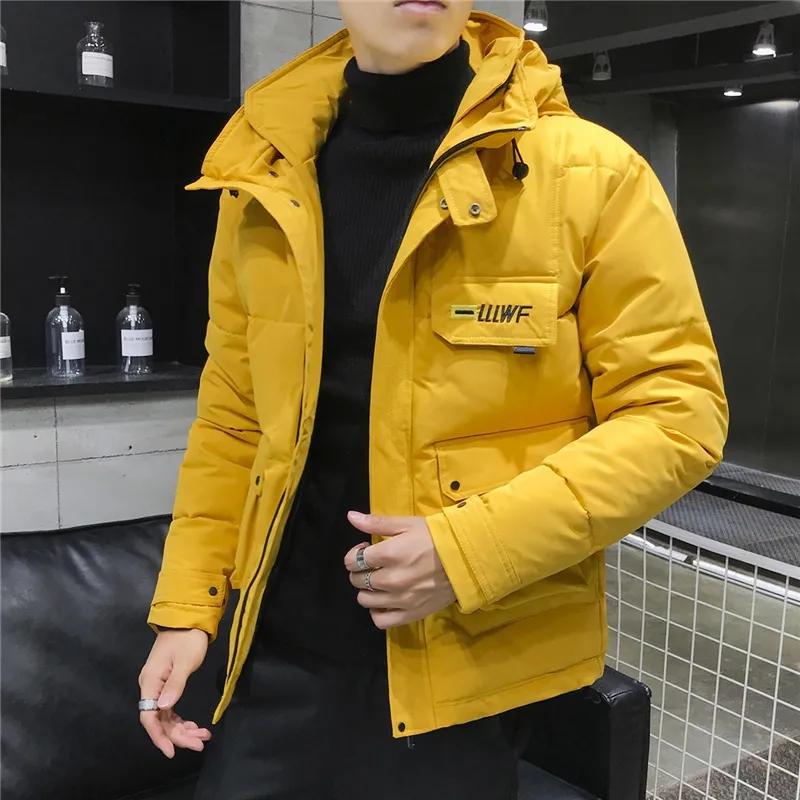 Winter Men Parka Big Pockets Casual Jacket Hooded Solid Color 5 Colors Thicken and Warm Hooded Outwear Coat Size 6XL