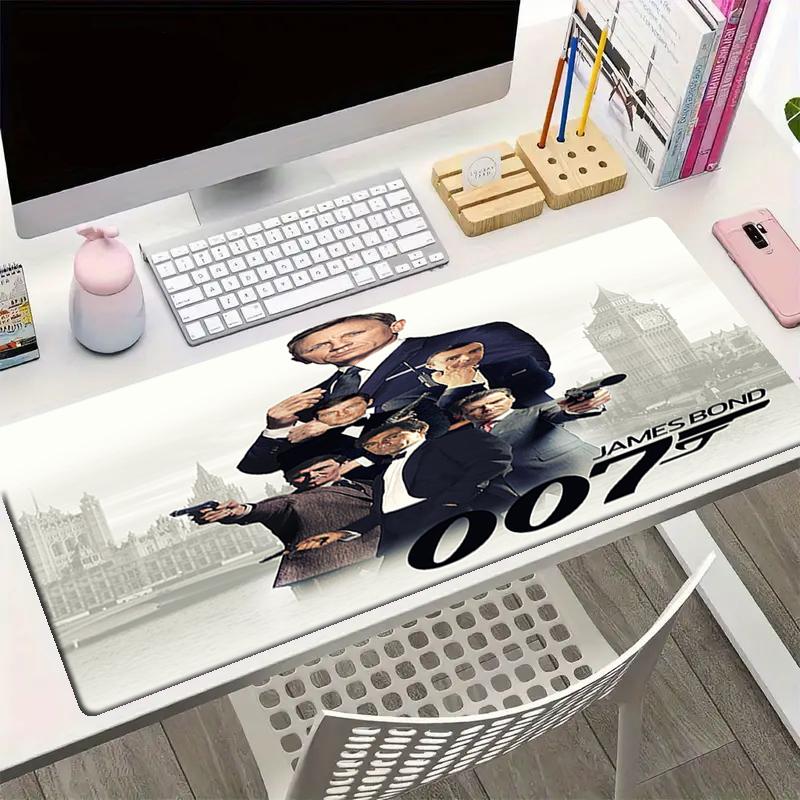 007 James Bond Theme Mouse Pad, Non Slip Rubber Base, Multifunctional Office & Home Decor, Perfect for Workspace Personalization.