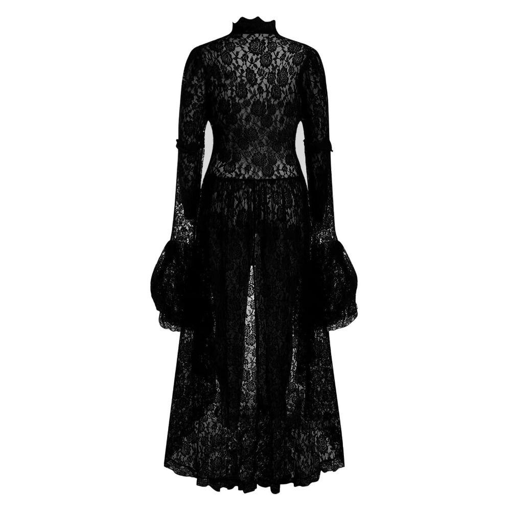 Lace Gothic Dress Floral Lace Cosplay Dress Maxi Dress Renaissance Dress Vintage