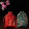Candy Tie Party Drawstring Embroidered Gift Pouch Jewelry Packaging Bag Satin Storage Bag