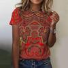 Abbigliamento Donna Estivo T-shirt Girocollo Top Casual Comfort Manica Corta Stampa Vintage Ampio Traspirante Abbigliamento T-shirt da Donna