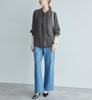 ROPE PICNIC Recycled Polyester Front Tuck Blouse in 2 Matching Charcoal Women's (Available Sizes) - Outfits, (06)