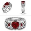 Women Ring Hollow Out Heart Jewelry Electroplating Fashion Appearance Finger Ring for Wedding