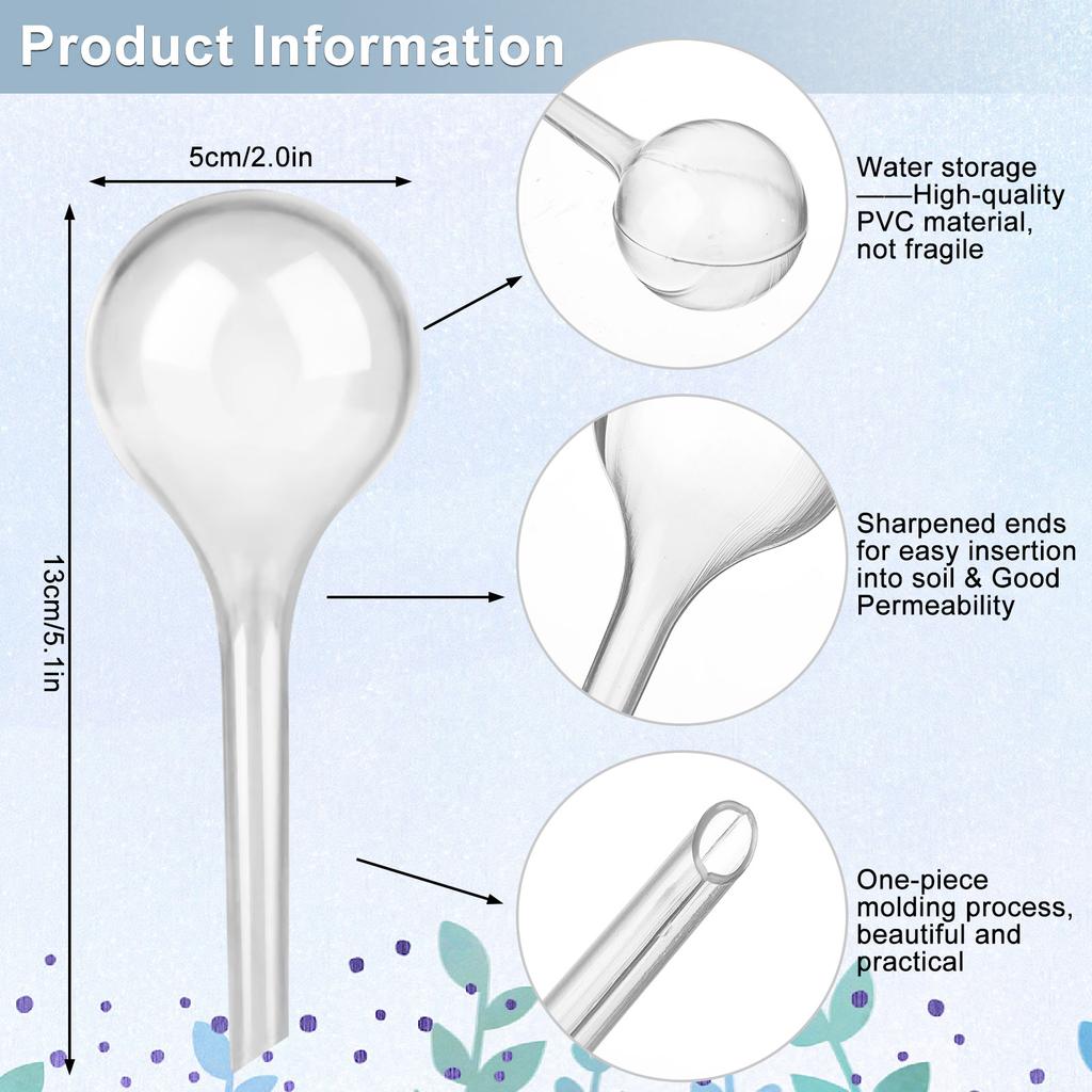 12 Pack Plant Watering Globes Self Watering System PVC Self Plant Watering Glo
