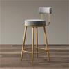 Nordic Bar Chairs Modern Iron Art High Stools Kitchen Backrest Bar Stools Cafe Velvet Chair Counter Work Stools Home Furniture