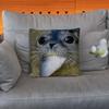 Seal Sea Cute Funny Pillow Case Anti-dustmite Pillowcase Invisible zipper silky short plush Sofa cushion cover