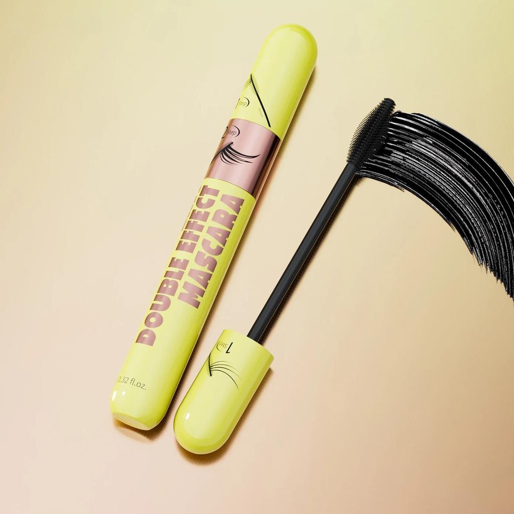 Mascara Imperméable 4D Double Effet Allongeant Naturel Bouclant Volumisant Long Tenue Anti-Bavures Rehausseur de Cils pour Maquillage Quotidien