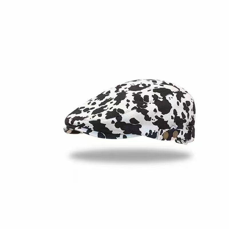 Women's Leopard Print Newsboy Cap Classic Adjustable Gatsby Cabbie Ivy Flat Hat Fashion Casual Beret Hat