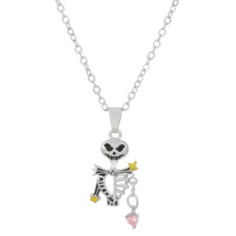 Gothic Diablo Skull Pendant Necklace Personality Punk Hip Hop Alloy Old Collarbone Chain Halloween Ornament Wholesale