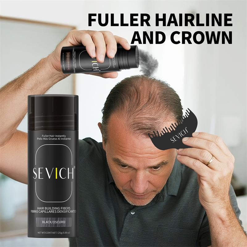 SEVICH Hair Fibers Powder 25g Natural Keratin Hair Building Fiber Instantly Thickens & Volumizes For Men Women Hair Concealer Powder