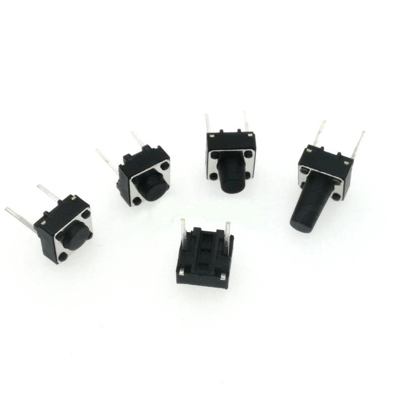 Stlxy 20pcs Middle 2pin 6x6x4.3/5/6/7/8/9/10 mm Switch Tactile Push Button Switches 6x6x4.3mm 6x6x5mm 6x6x6mm 6x6x7mm
