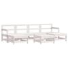 VidaXL Salon de Jardin 7 pcs, Canapés avec Repose-pied, Ensemble de Meubles avec Table Basse Patio Terrasse, Rustique, Blanc 3186383