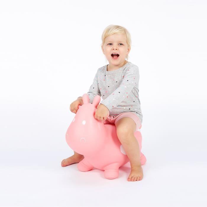 Vache Gonflable Jouet À Sauter En Caoutchouc - Hoppimals - Fudge - Rose - Certifié CE