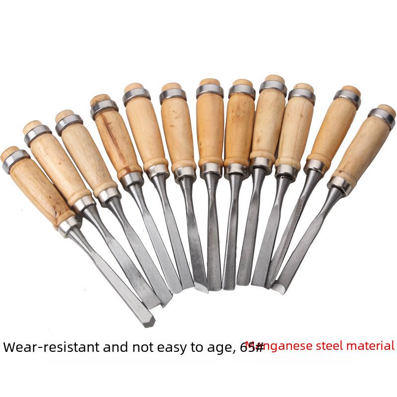 Handmade Woodworking Carving Knife & Chisel Set - 12 Pieces