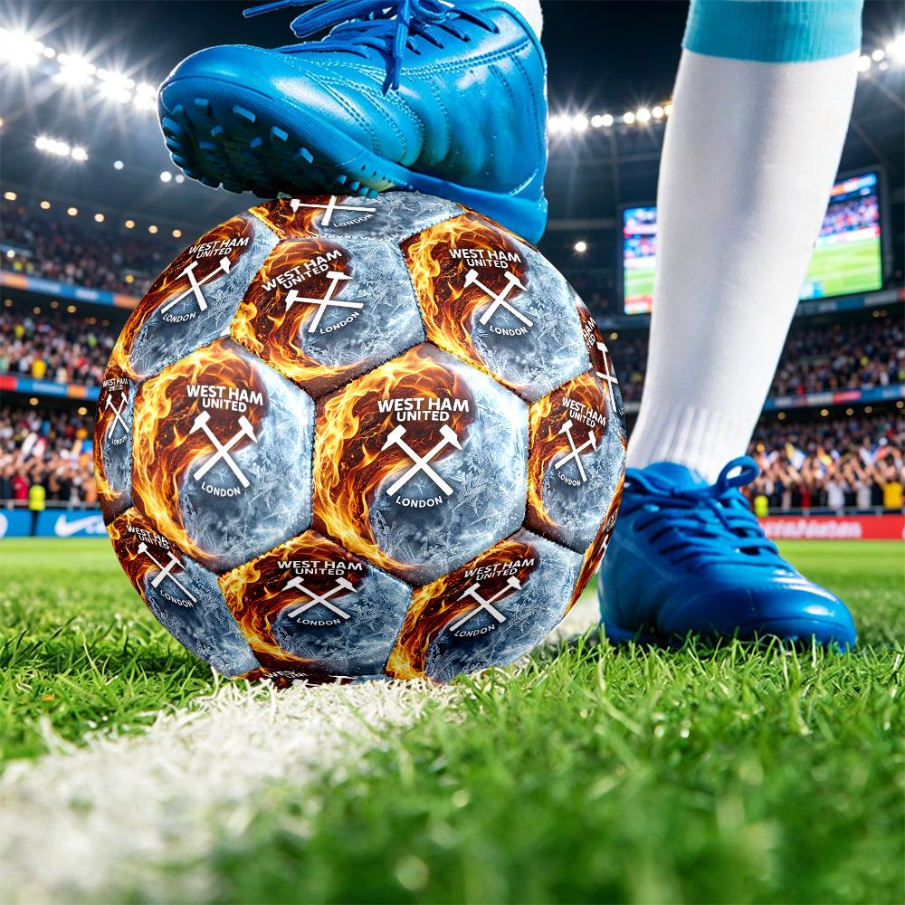 West Ham United FootballPrinted Size 5 Soccer Bootball, Anti Slip Adult Match Football Souvenir for Football Fans