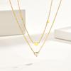 Heart Necklace, 18K Gold Plated Stainless Steel, Waterproof Tarnish Free Solitaire CZ Link Chain Layering Jewelry Women