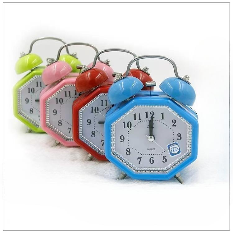 Children's Students Metal Bell Alarm Clock Creative Learning Silent Night Lights Fashionable Classic Loud Bedside Cute Clock Watch