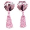 Women Sequins Tassels Nipple Cover Reusable Adhesive Pasties Breast Cover Lace Sticky Bra Chest Pad Lingerie Accessories