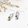 Sterling Silver  Multi-gemstone Rainbow Cut Amethyst Dangle Hook Earrings Wedding Jewelry Gifts