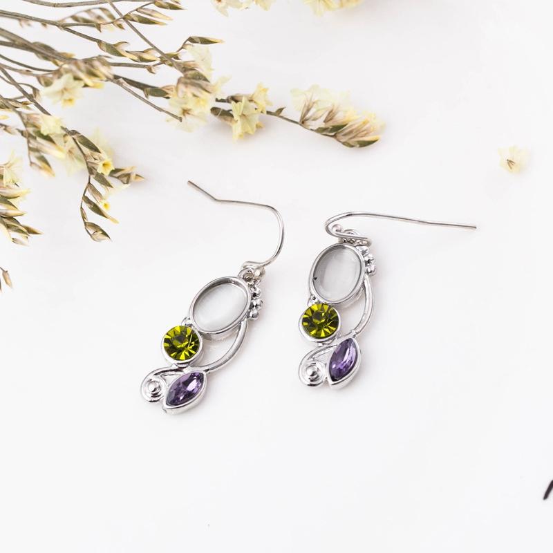 Sterling Silver Multi-gemstone Rainbow Cut Amethyst Dangle Hook Earrings Wedding Jewelry Gifts