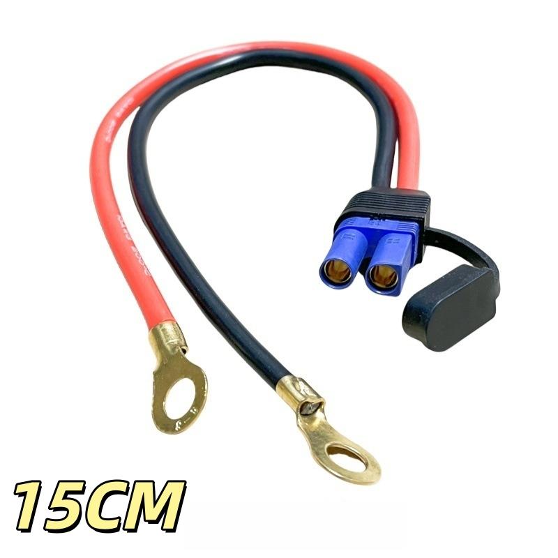 100W EC5 Motorcycle Emergency Start Wire High-power 10AWG Silicone Line EC5 Male Female Plug To O-type Terminal Connection Cable