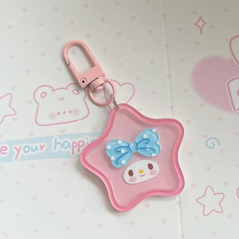 Cute Cartoon Sanrio Star Acrylic Keychain Ins Sweet Girl Schoolbag Pendant Keyring Friend Gift