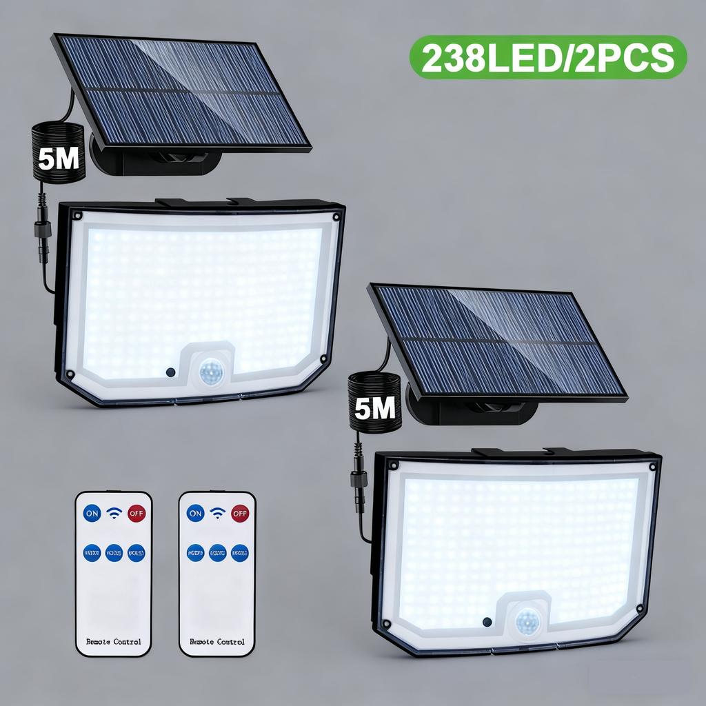 Solar Lights Outdoor 400LED Remote Solar Security Lights Outdoor Motion Sensor Waterproof Solar Wall Lamp Garden Patio Yard