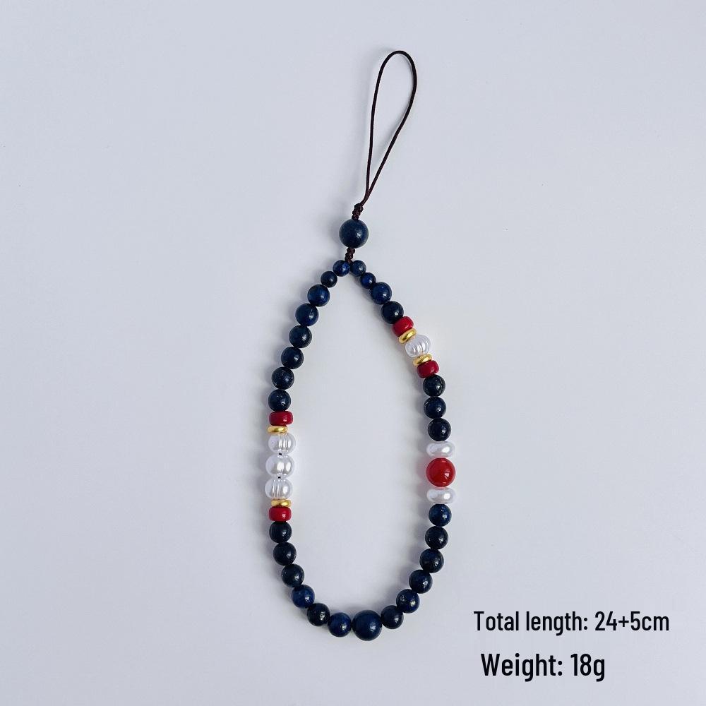 Vintage Chinese-Inspired Pearl & Butterfly Stone Phone Lanyard