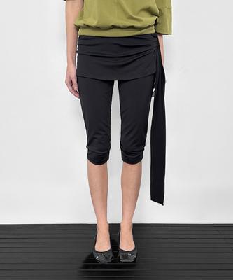 Saendeulig Capri Wrap Skirt Pants_Black