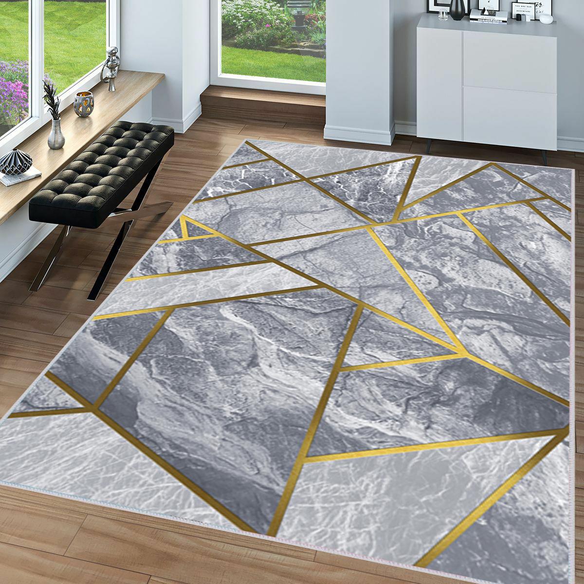 

Rovigo Home Моющийся ковер с принтом RVGHOME1582-HT1388 50X80 серый