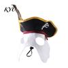 Costume for French Bulldogs Halloween Pet Pirate Hat, Black Hood with Feather, Funny Cat Cosplay Soft Breathable Headwear Hat Face Mask Dogs And Cats