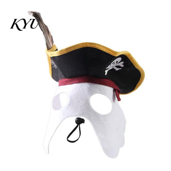 Costume for French Bulldogs Halloween Pet Pirate Hat, Black Hood with Feather, Funny Cat Cosplay Soft Breathable Headwear Hat Face Mask Dogs And Cats