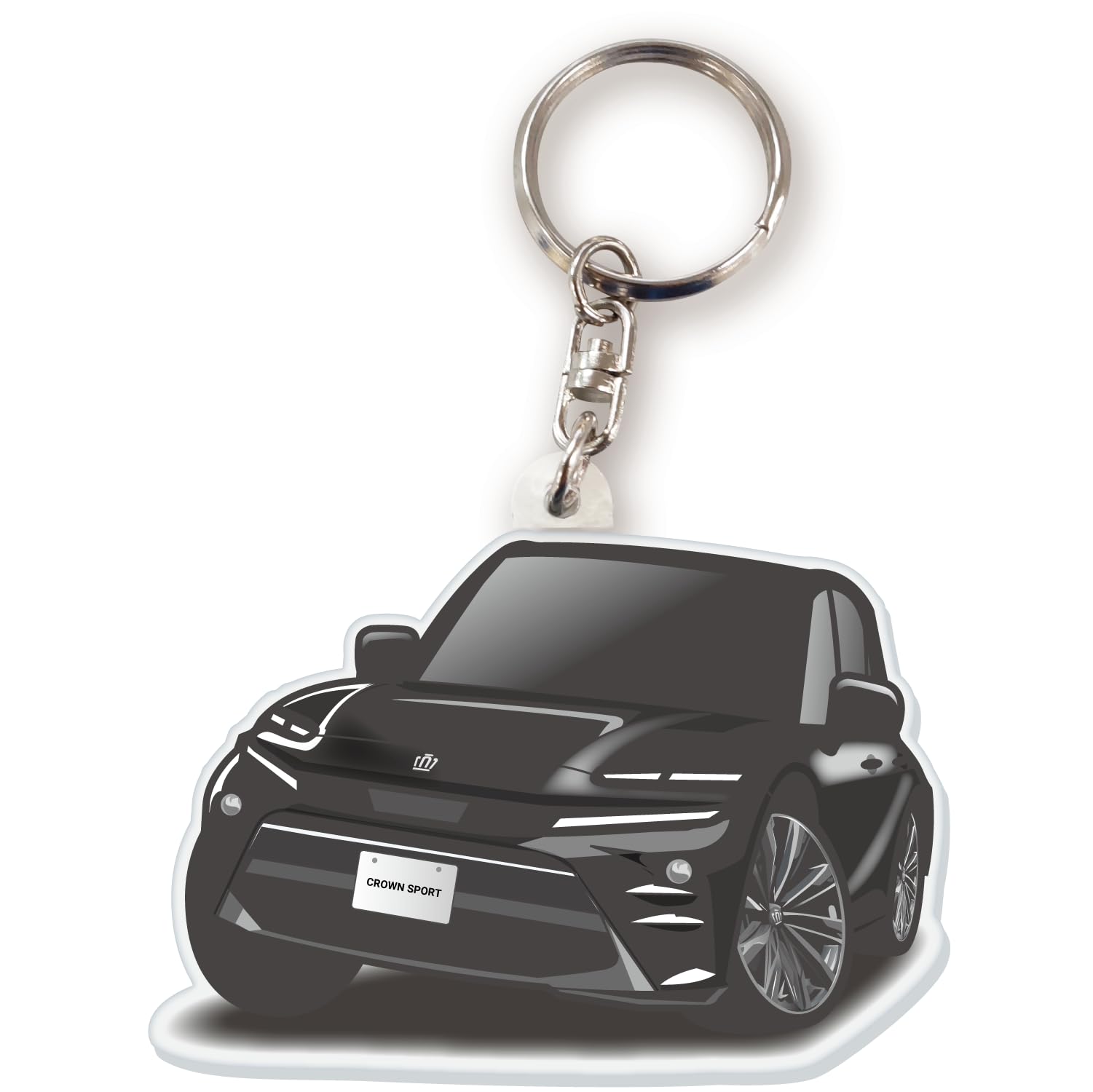 

Брелок для ключей акриловый Jeep Center Car, лицензированный продукт Toyota, Crown Sports (16-е поколение), черный чёрный