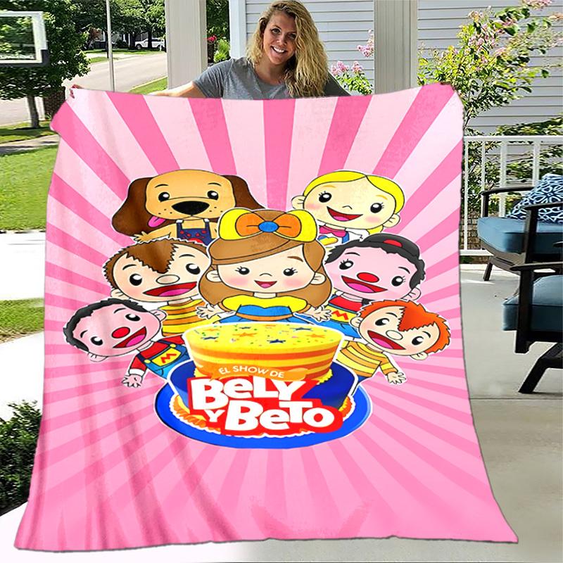 Cartoon B-Bely B-Beto printed throw blanket—lightweight,soft,warm;versatile blanket all seasons—perfect air-conditioning throw,nap blanket